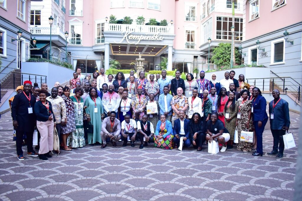 delegates standing outside at a conference