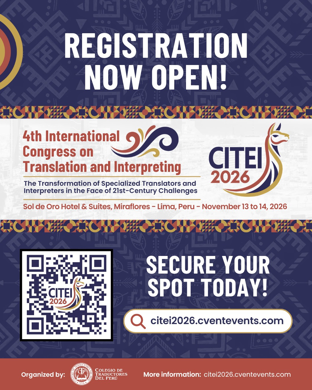 poster for a translation conference in peru